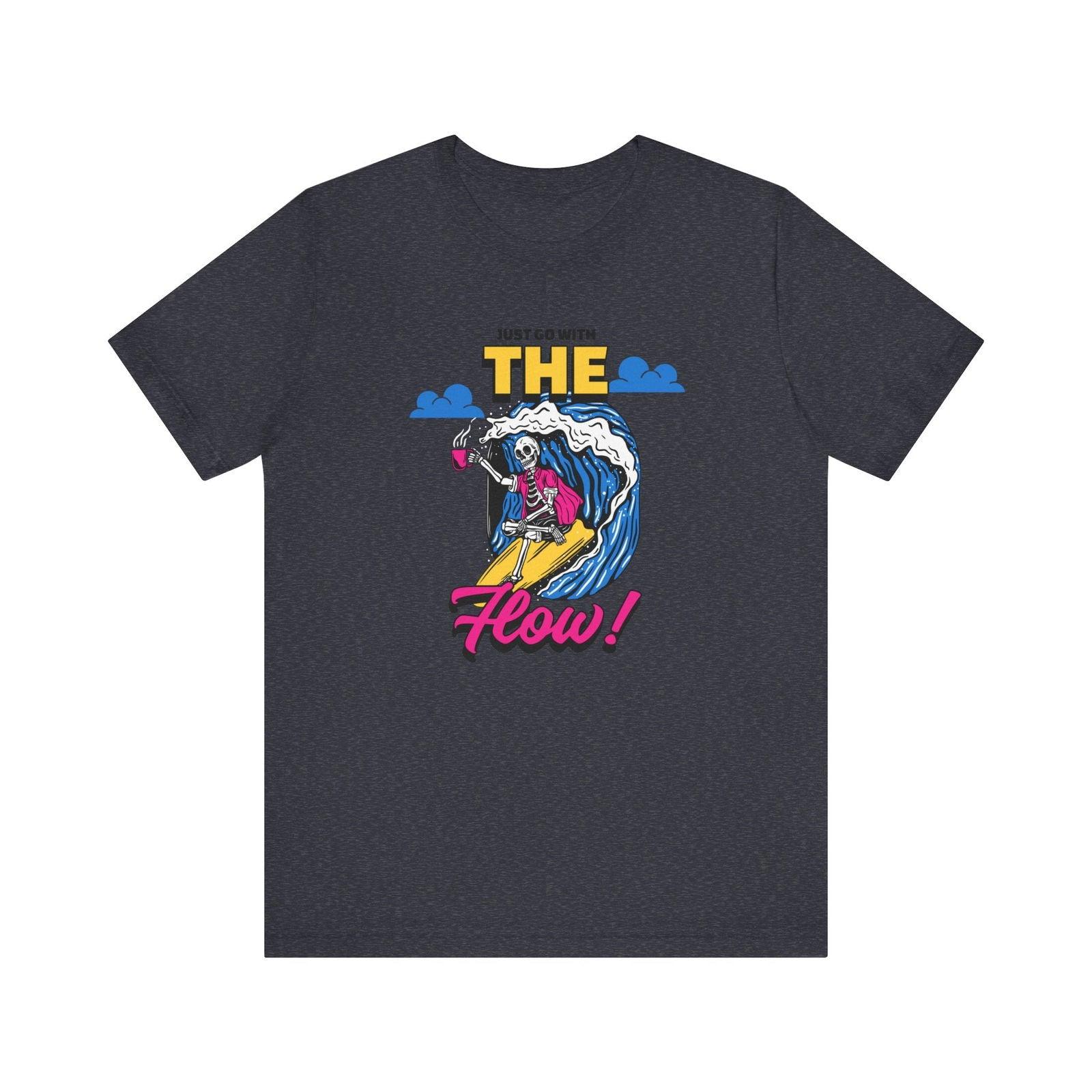 Beach Surf & Sip Skeleton Vibes T Shirt | Heather Navy Twill Tees